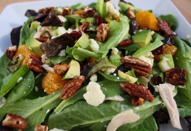 Field Greens Chicken Salad with Candied Pecans
