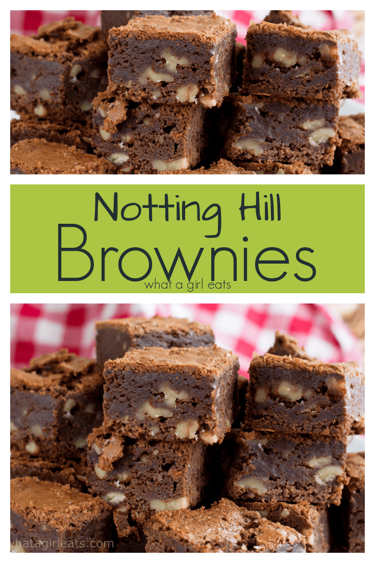 Notting Hill brownies are packed with nuts. These rich and fudgy brownies will have you swooning!