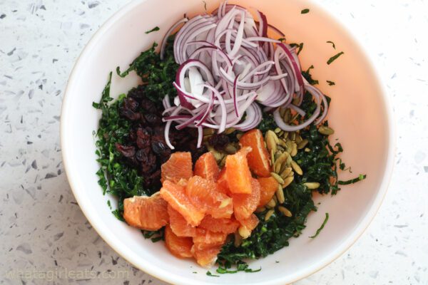 kale salad before it's mixed.