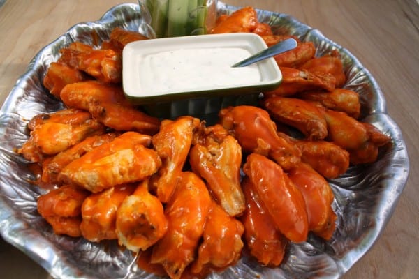Buffalo Wings on a sliver platter