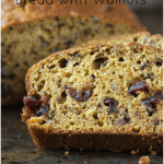 Moist and tender Pumpkin Cranberry Bread with Walnuts and a hint of autumn spices.