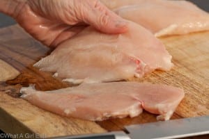 thinly sliced chicken breasts, used to make chicken piccata