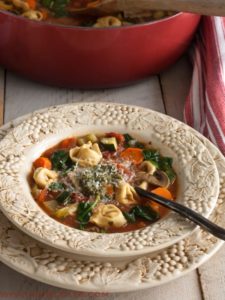 WInter Soup with Fresh Tortellini and Pistou.