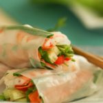 Homemade shrimp Spring rolls are an Asian appetizer or entree. Light and airy, filled with fresh vegetables and tender shrimp. | What a Girl Eats