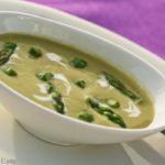 Dairy Free Cream of Asparagus Soup - This dairy free soup tastes so rich, you'll swear it has dairy products in it. Yet it's just pureed asparagus, so it's healthy and low-calorie. | What a Girl Eats
