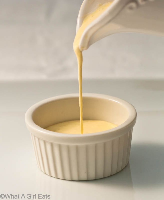 No-fail Hollandaise in the blender. Perfect Hollandaise sauce in under 1 minute! @whatagirleats.com