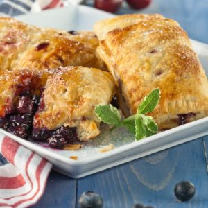 Triple blueberry and cherry handpies