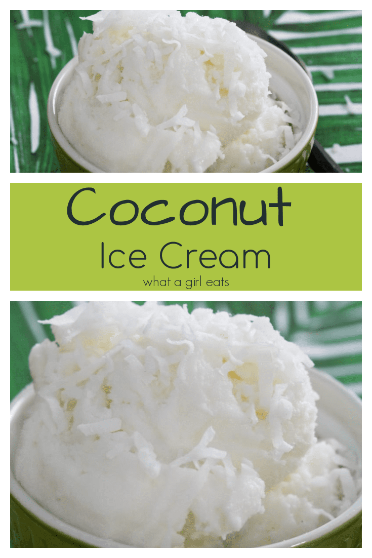 This 4 ingredient coconut ice cream is ready in under 30 minutes and is loaded with cream of coconut, coconut liqueur and shredded coconut.