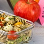 Pesto Pasta Salad is a delicious, easy to make side dish with tender pasta, vegetables, and cheese. This recipe can also be served as a meatless main dish.