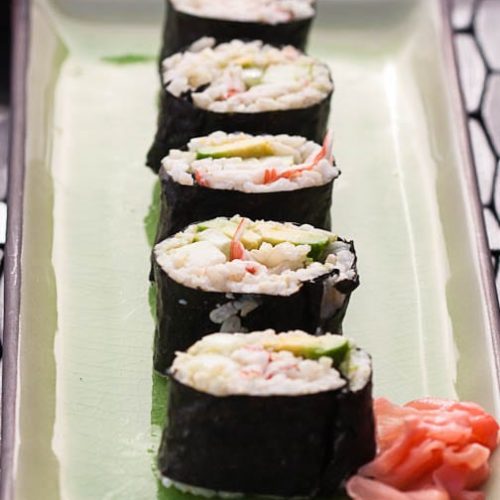 Easy California Rolls - California rolls are a great introduction to eating sushi, because they don't have any raw fish in them! | @whatagirleats