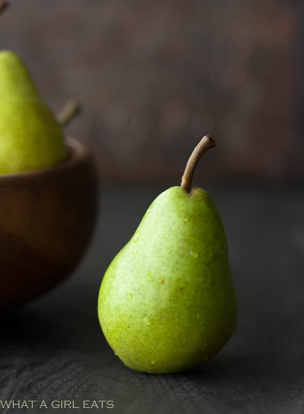 Close up of a pear.