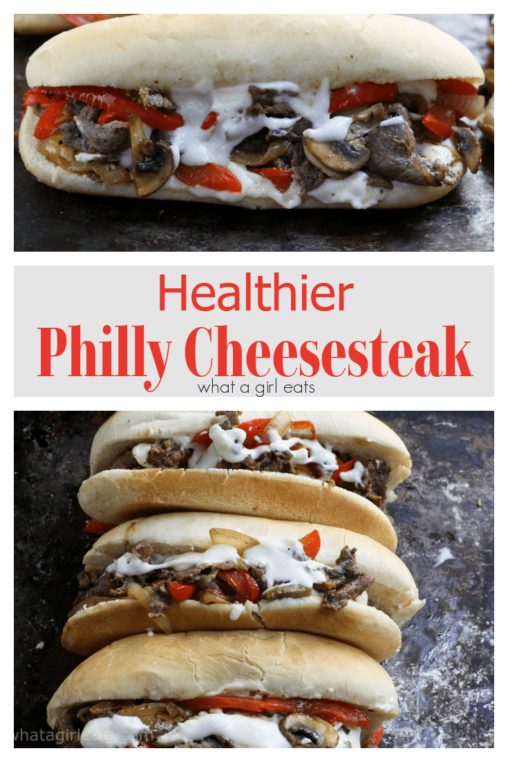 Leaner beef, reduced carbs and more veggies are the secret to these healthier Philly cheesesteak sandwiches.