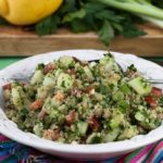 Quinoa Tabbouleh is a healthy, gluten free side dish that's packed with flavor and texture! | @whatagirleats