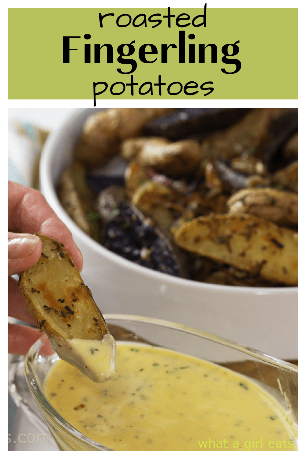 Roasted fingerling potatoes are tossed with olive oil and herbes de Provence for a delicious side dish or as an alternative to French fries.
