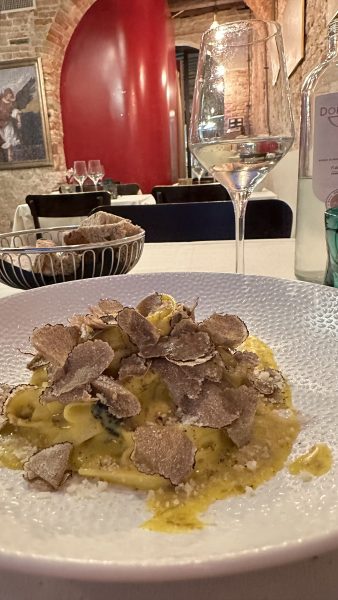 Venice truffle pasta on a plate.