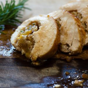 Stuffed chicken breast recipes are easy to come by, but this apricot-walnut stuffed chicken breast recipe is fit for a queen... or a duke! | @whatagirleats