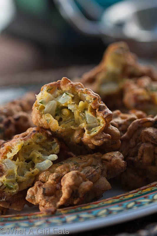 Indian Crispy Onion Fritters - What A Girl Eats