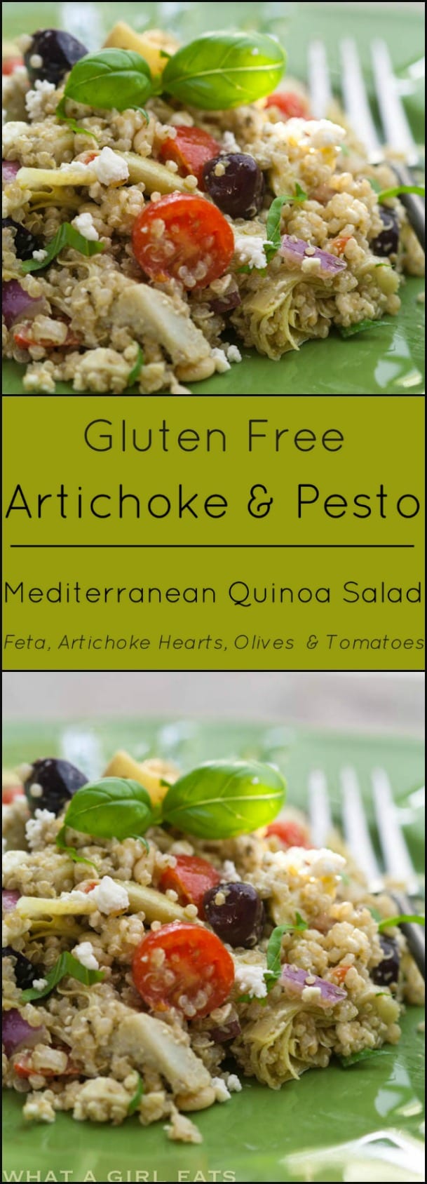 Gluten free quinoa mediterranean salad.