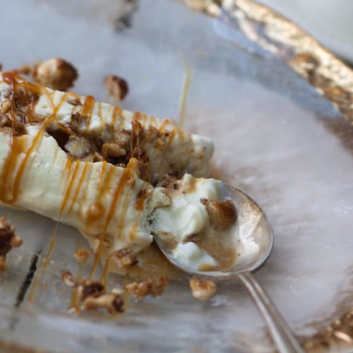 Hazelnut Ice Cream Torte with Candied Hazelnuts and Caramel | What a Girl Eats