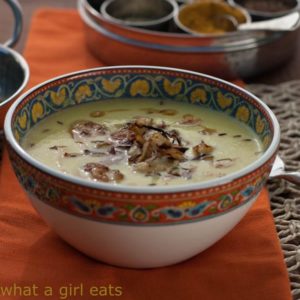 Curried Cauliflower Soup with Crispy Onions is not only creamy and delicious, it's also Paleo, vegetarian, and gluten free! | WhatAGirlEats.com