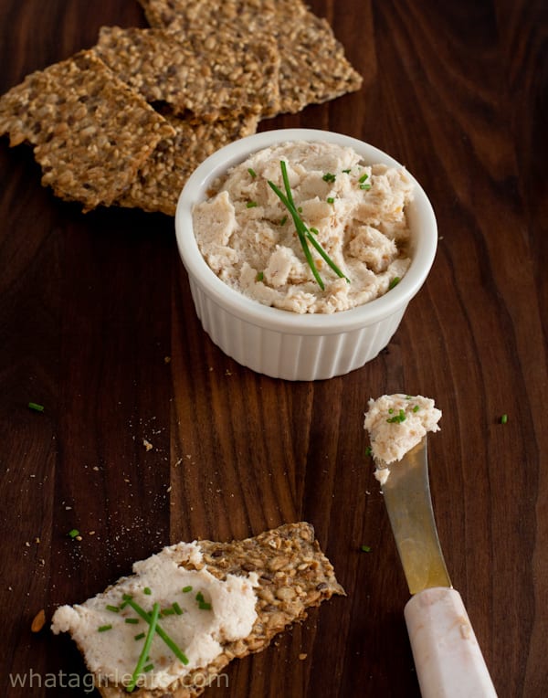 smoked trout mousse on low carb crisp bread