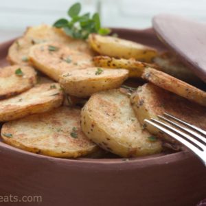 The crispiest ever roasted potatoes! Add garlic, herbs and feta for a Greek Version!