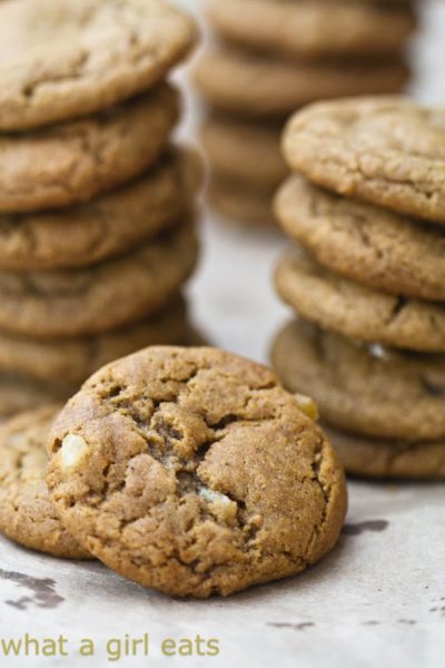Ginger Chip Spice Cookies in a row.