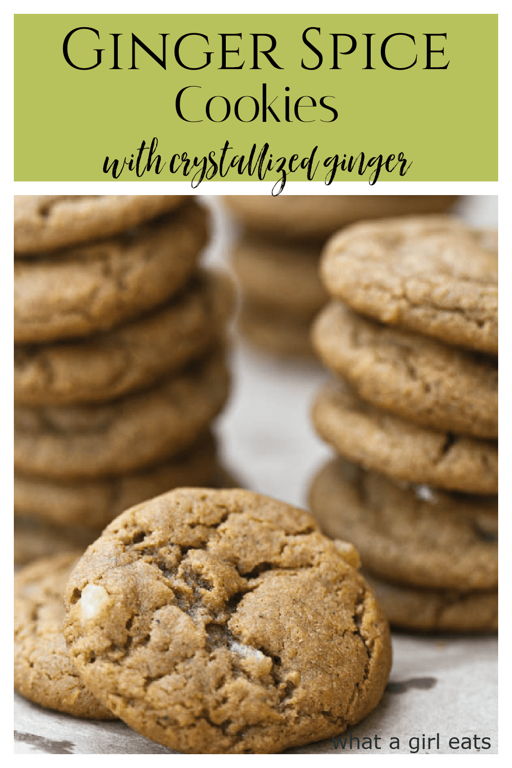 Soft ginger cookies with crystallized ginger are the perfect addition to any holiday baking. These chewy cookies are full of ginger spice.
