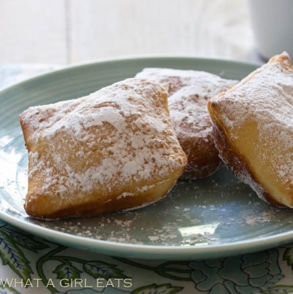 Homemade New Orleans Beignets on a plate.