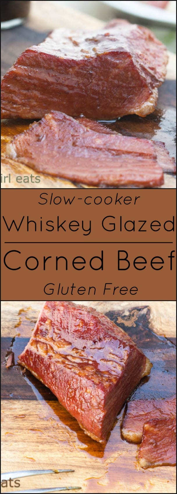 Triple Whiskey Glazed Corned Beef. Slow-cooker and gluten free. 