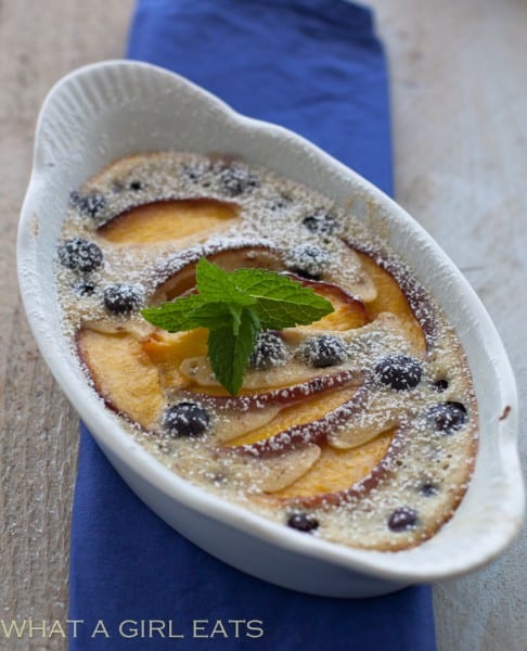 ndividual Peach and Blueberry Clafoutis.