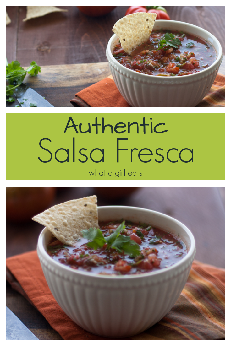 Fresh tomato salsa is a classic accompaniment to tortilla chips. Low carb, gluten free and paleo.