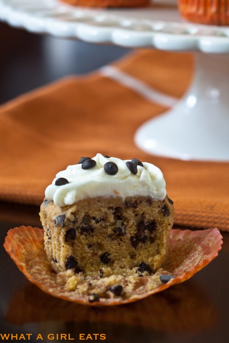 Pumpkin Cupcakes with Chocolate Chips