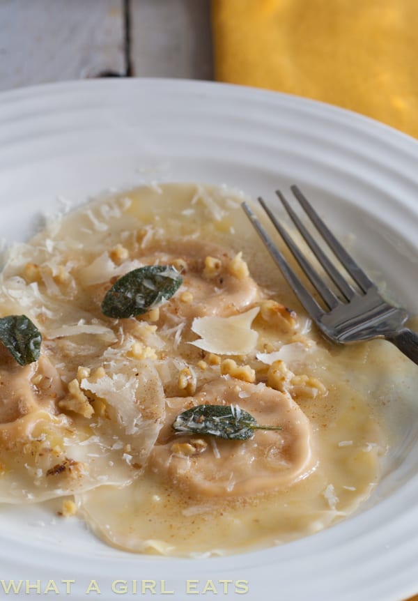 Pumpkin Ravioli with Browned Butter Sauce