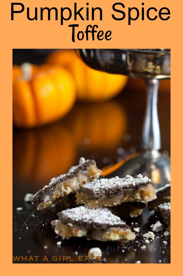 Pumpkin Spice Toffee with Pecans is a decadent treat that will get you in the mood for autumn!