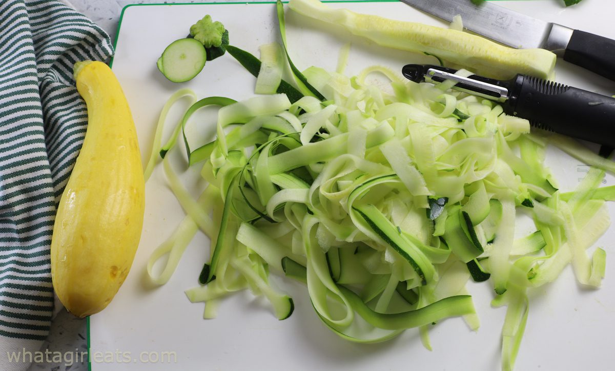 zucchini ribbons for salad.