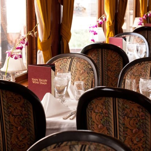 Dining car on the Napa Valley Wine Train