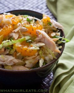 Chinese chicken salad in a bowl