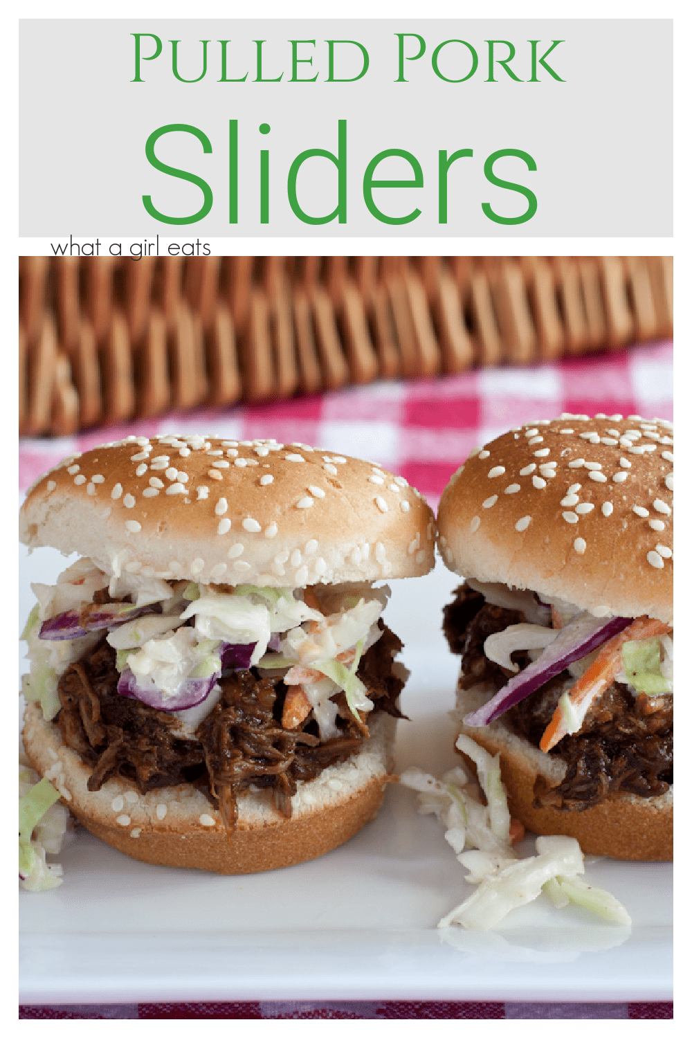 Pulled pork sliders are the perfect summer or game day food. Pork is dry rubbed with spicy, smoky flavors, then slow cooked and served with coleslaw.