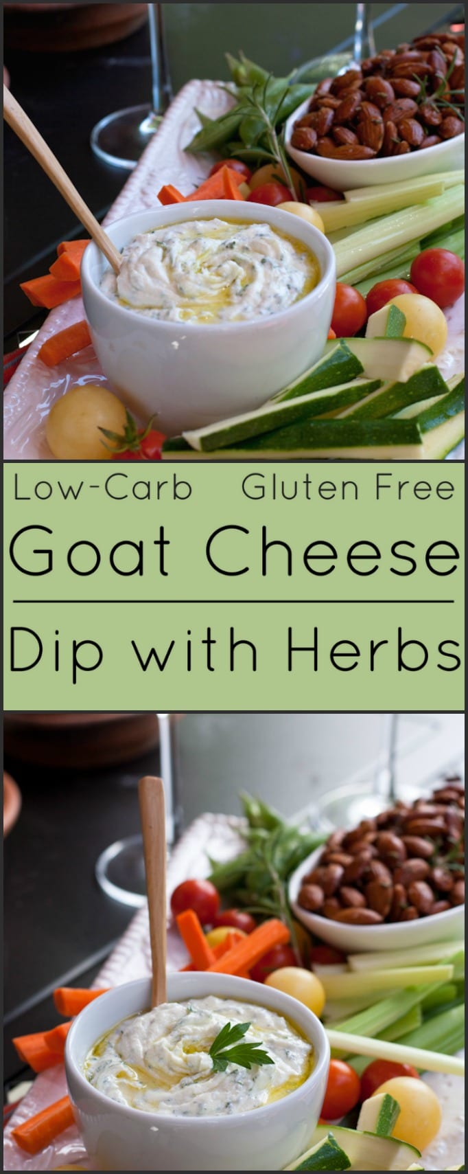 Goat Cheese Dip with Herbs, low-carb and gluten free. It's a healthy addition to any party. 