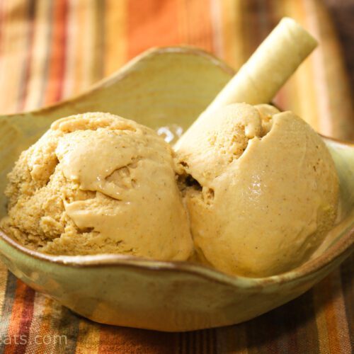 closeup pumpkin spice ice cream.