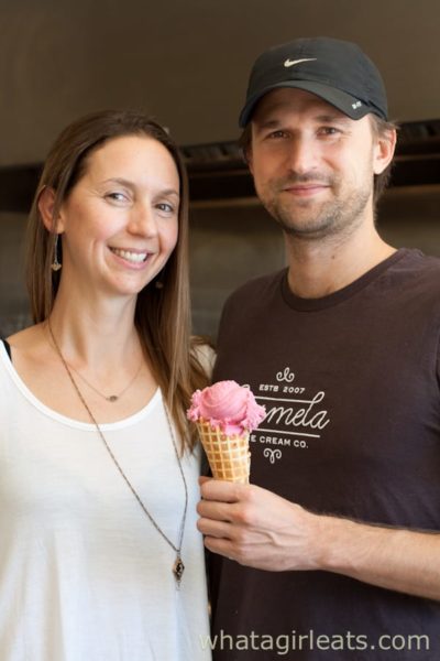 Jessica and Zachary serving up quality ice cream, one scoop at a time.