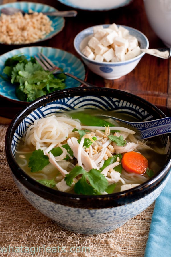 Singapore Hot Pot is loaded with fresh vegetables, shirataki noodles and tofu. Add condiments to your bowl to make it spicy, sweet, or salty to your taste.