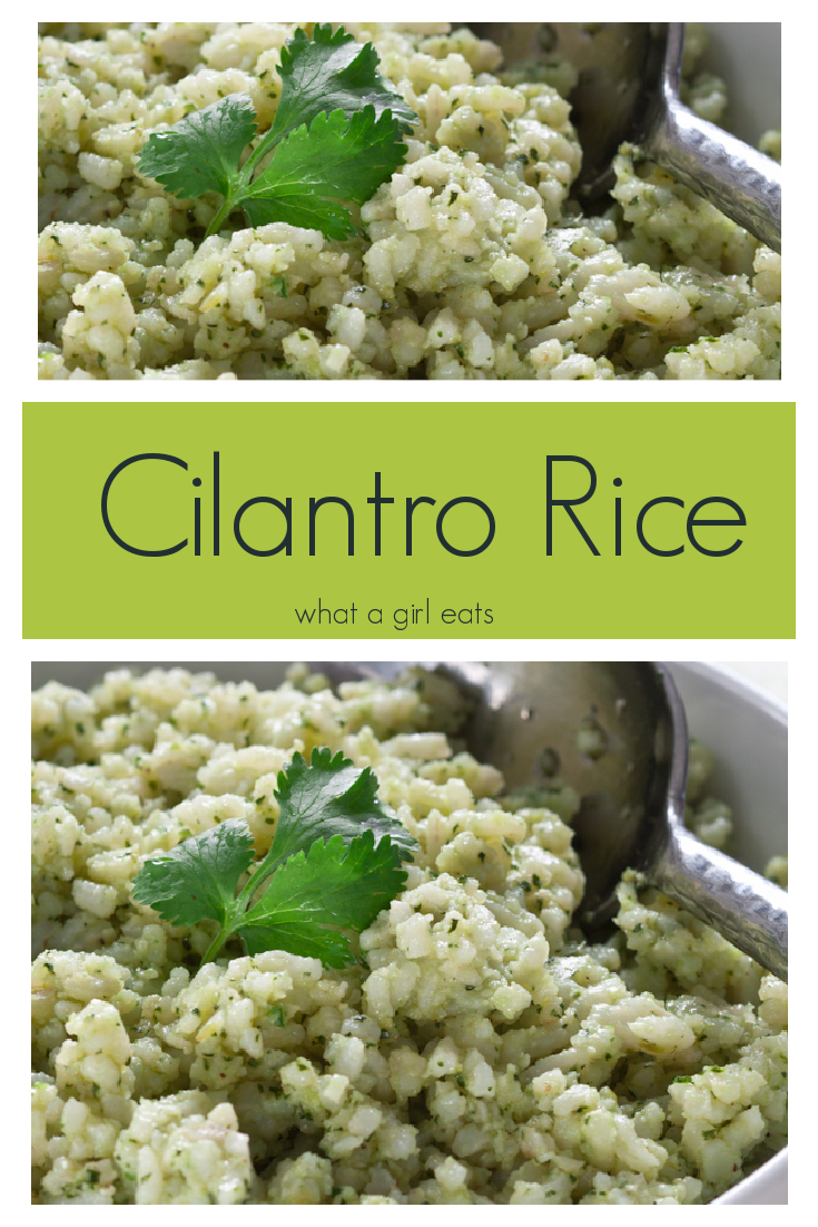 Cilantro Rice is a delicious, slightly spicy side dish that pairs well with Mexican food. It's naturally gluten free . It's tasty served warm or chilled for a perfect picnic or potluck meal.