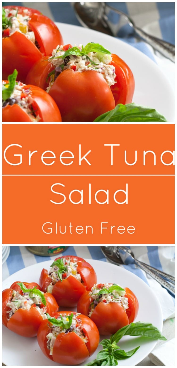Greek Tuna Salad...all the flavors of the Greek islands, cucumbers, olives, and basil.