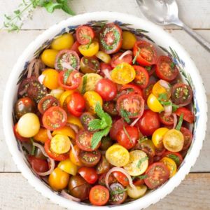 Tomato Balsamic Mint Salad