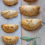Savory Sausage, Apple and Sage Hand Pies in two different sizes.