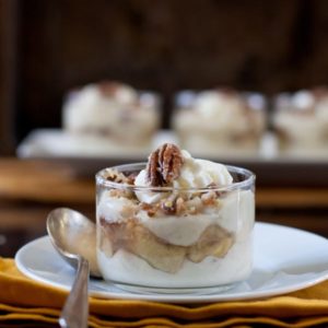 Roasted Banana Pudding Parfaits with Candied Pecans.