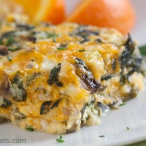 Cheesy Spinach And Mushroom Breakfast Casserole What A Girl Eats