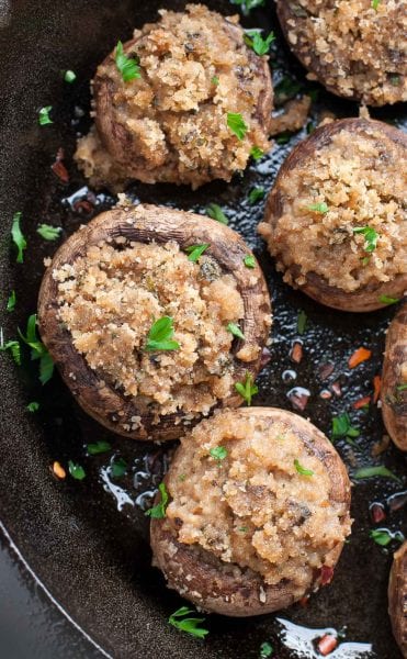 Healthy side dishes. Classic Stuffed Mushrooms. Photo Courtesy of Peas and Crayons. 